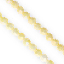 Top facet kraal 6x4mm Yellow-AB coating, c.a. 66 stuks