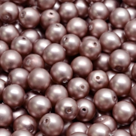 Round Druck Beads 6mm Metallic brown, per 10 gr.