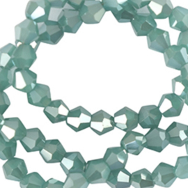 Top Facet kralen bicone 4mm Larchmere green, 20 stuks