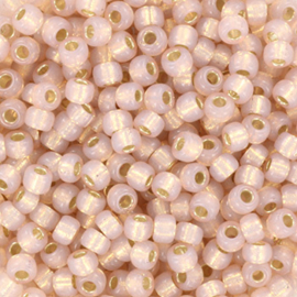 Miyuki 8/0 silverlined alabaster dyed blush, 10 gram