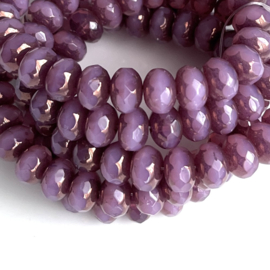 Rondels Milky light Amethyst/bronze, 5 stuks