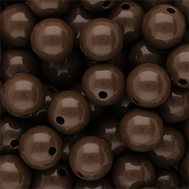 12 mm DQ acryl kralen Cappuccino brown 19-1220 TCX, per stuk