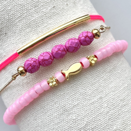 DIY pakket Soft Pink-Fuchsia Goud-Visje