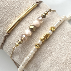 DIY pakket Vanille mix-Light brown Goud-Visje