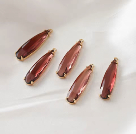 Rhinestone druppels Burgundy, 2 stuks