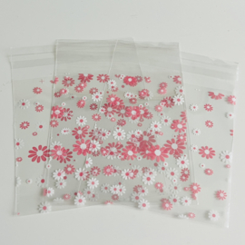 Inpakzakje plastic Bloesem Pink, 10 stuks