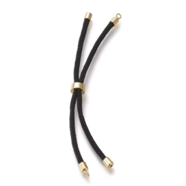 DIY geweven armbandje met 24K gold metaal, Black