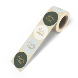 Cadeaustickers Xmas Text mix cadeaustickers, 10 stuks