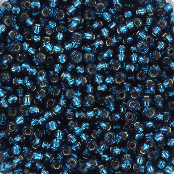 Miyuki rocailles 11/0 Silverlined alabaster dyed blue zircon, 10 gram