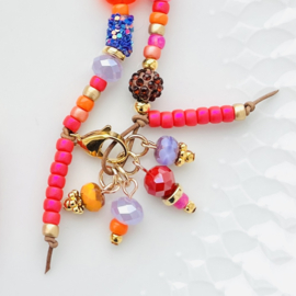 Wikkel armband leer Happy colors