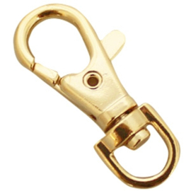 DQ metaal sleutelhanger 38mm Gold, per stuk