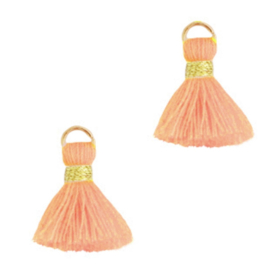 Kwastjes 1.5cm Gold-neon peach, 1 stuk