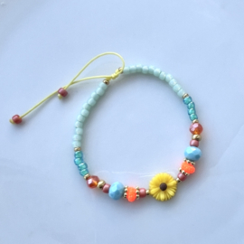 Top facet kraal 6x4mm Warm comfort orange-pearl shine coating, 10 stuks