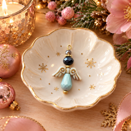 DIY engel Blauw - Ecru - Goud