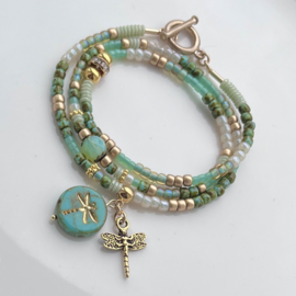 DIY pakket wikkel armband Green-Gold