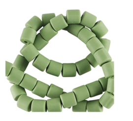 Polymeer kralen 6mm Basil green, per 60 stuks