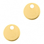 Roestvrij stalen (RVS) stainless steel bedels 8mm rond Goud, p. st.