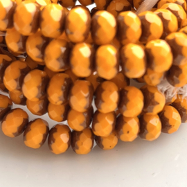 Rondells 7x5 mm shine/bronze Oranje, 10 stuks