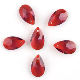 Glas bedel 13x22mm Red, 2 stuks