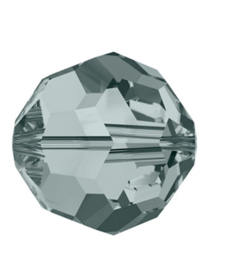 Swarovski facet rond Black diamond 8mm, per stuk