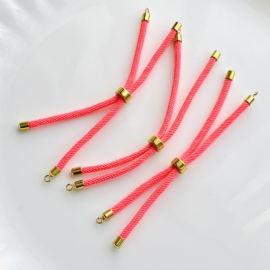 DIY geweven armbandje met 24K gold metaal, Pink