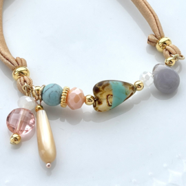 DIY pakket Ibiza armband - Brown-Turquoise