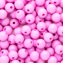 8 mm acryl kralen shiny Pink, per stuk
