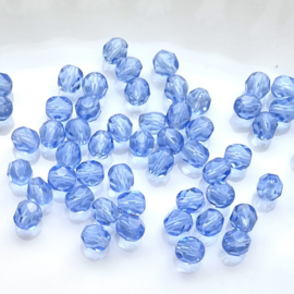 Fire polish 6mm Med Sapphire, 10 gram c.a. 35 st