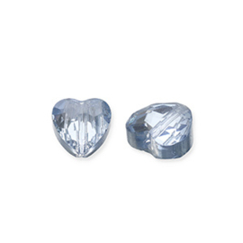 Fashion Facet kralen hart Blue-pearl shine coating, per stuk