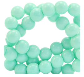 4 mm glaskralen opaque Mint turquoise, 50 stuks