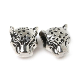 Leopard kraal Zilver 6x2mm, 1 stuk