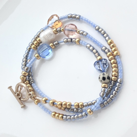 Werkwijze wikkel armband Blue-Gold