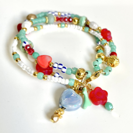 Inspiratie Turquoise Red armband