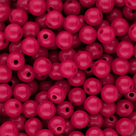 8 mm DQ acryl kralen shiny Fuchsia, per stuk