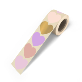 Cadeaustickers Hearts mix warm, 10 stuks