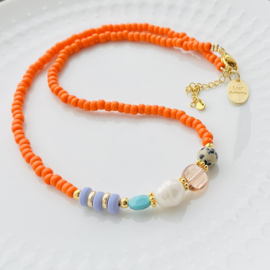 DIY pakket Orange summer ketting