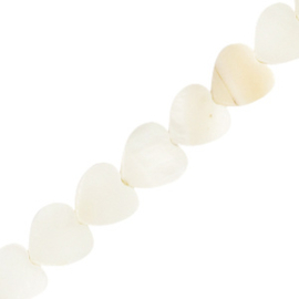 Schelpkraal 9mm Hartje White per stuk