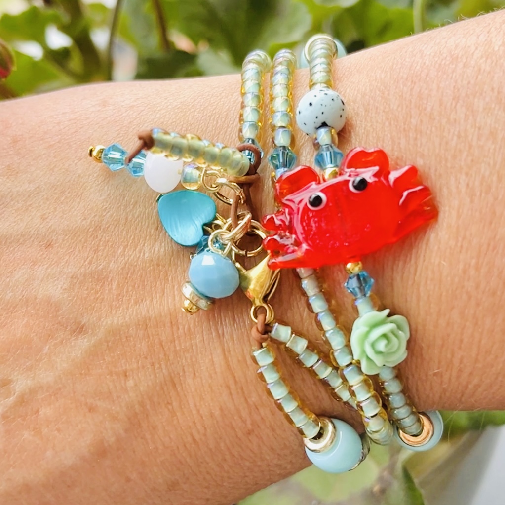 DIY pakket Krab armband Turquoise