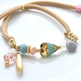 DIY pakket Ibiza armband - Brown-Turquoise