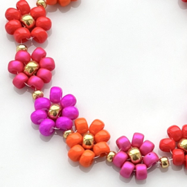 DIY Fleur armbandje 6/0 Candy Pink (Goud of Zilver), c.a. 6 armbandjes