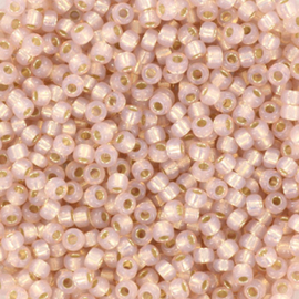 Miyuki rocailles 11/0 silverlined alabaster dyed blush, 10 gram