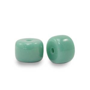 Rondellen glaskralen 8mm Malachite green, per 10 stuks