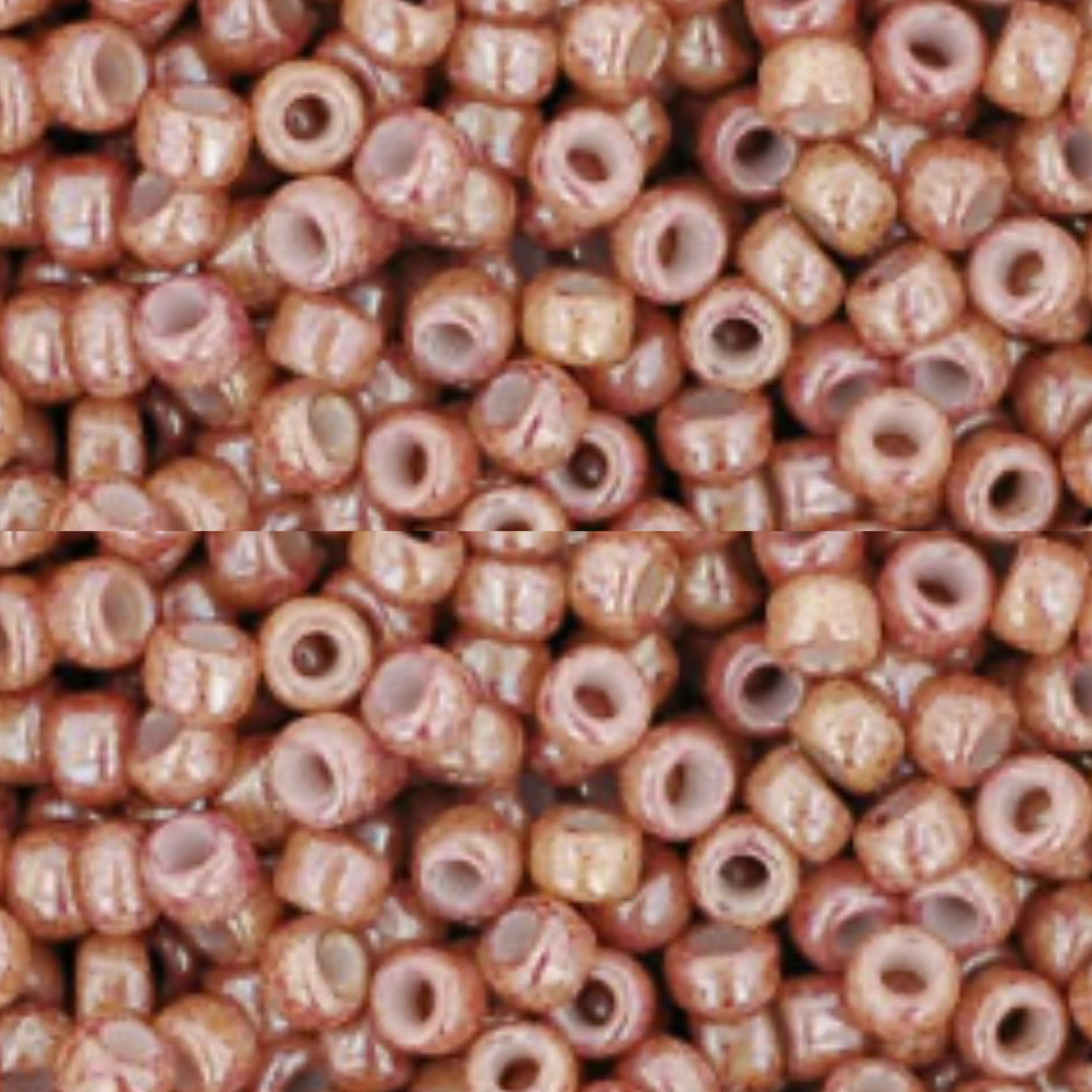 TOHO 8/0 Marbled Opaque Beige/Pink, 10 gram