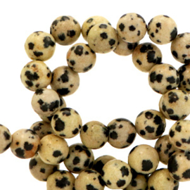 Natuursteen kralen dalmatian stone 8mm Elm grey-greige, 1 st.