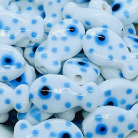 Keramiek White-Blue Fish, per stuk