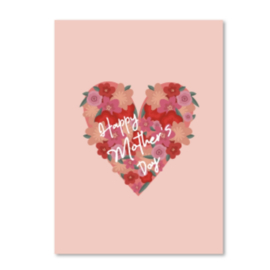 Sieraden kaartjes "happy mother's day" Peach pink, per stuk