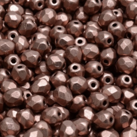 Fire polish 4mm Metallic copper, 10 gram (c.a 120 st.)