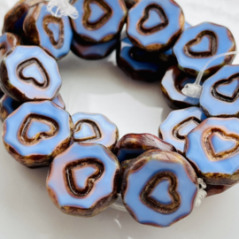 Heart 18 mm Valentine shine/old patina, 1 stuk