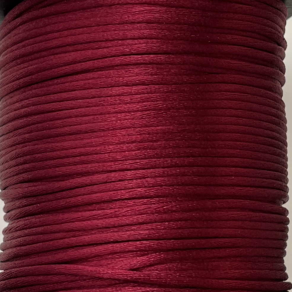 Satijn koord 2mm Burgundy, 1 meter