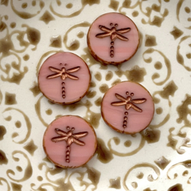 DragonflyVintage Pink koper Washed 17mm, 1 stuk